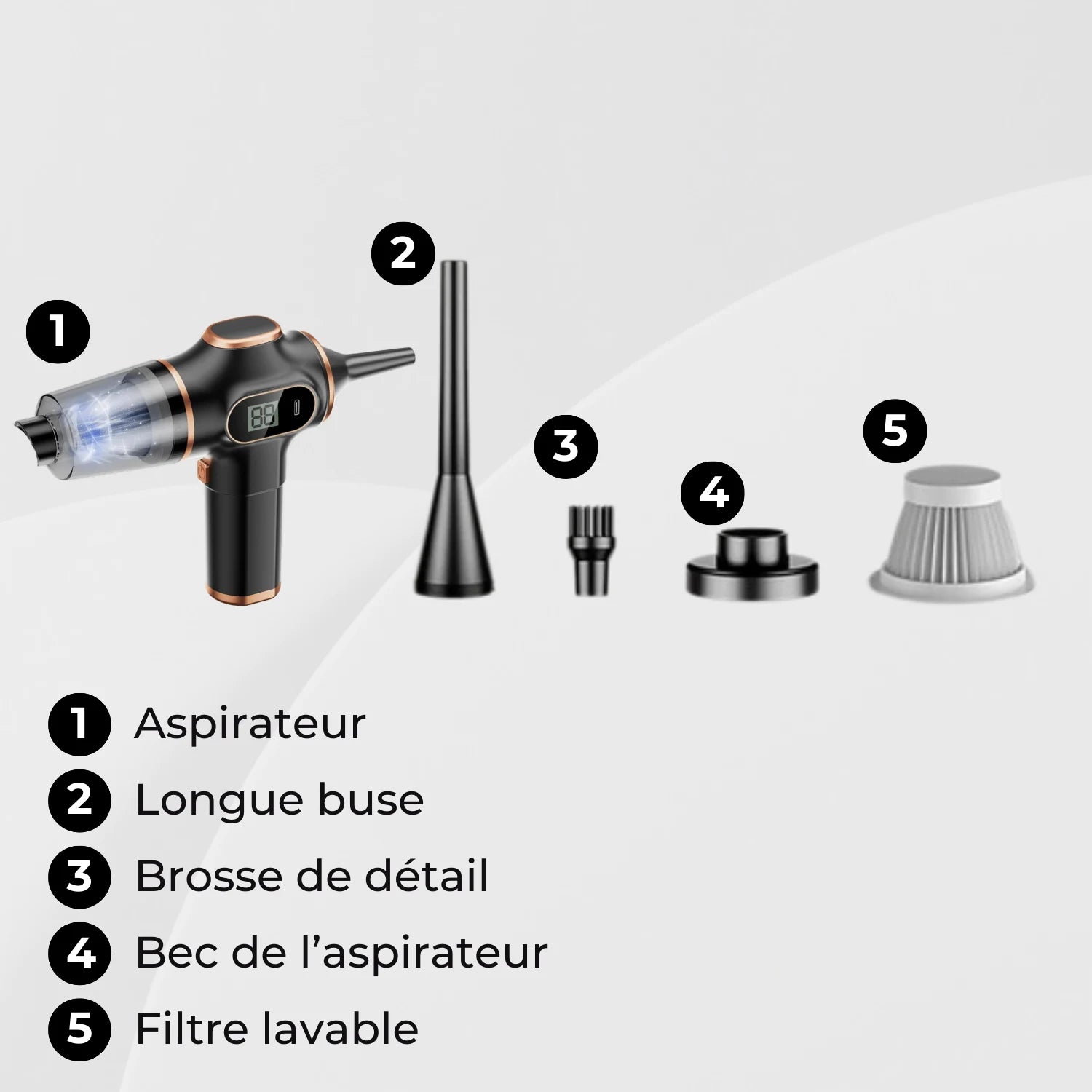 aspirateur souffleur voiture accessoires fournis VacMaster