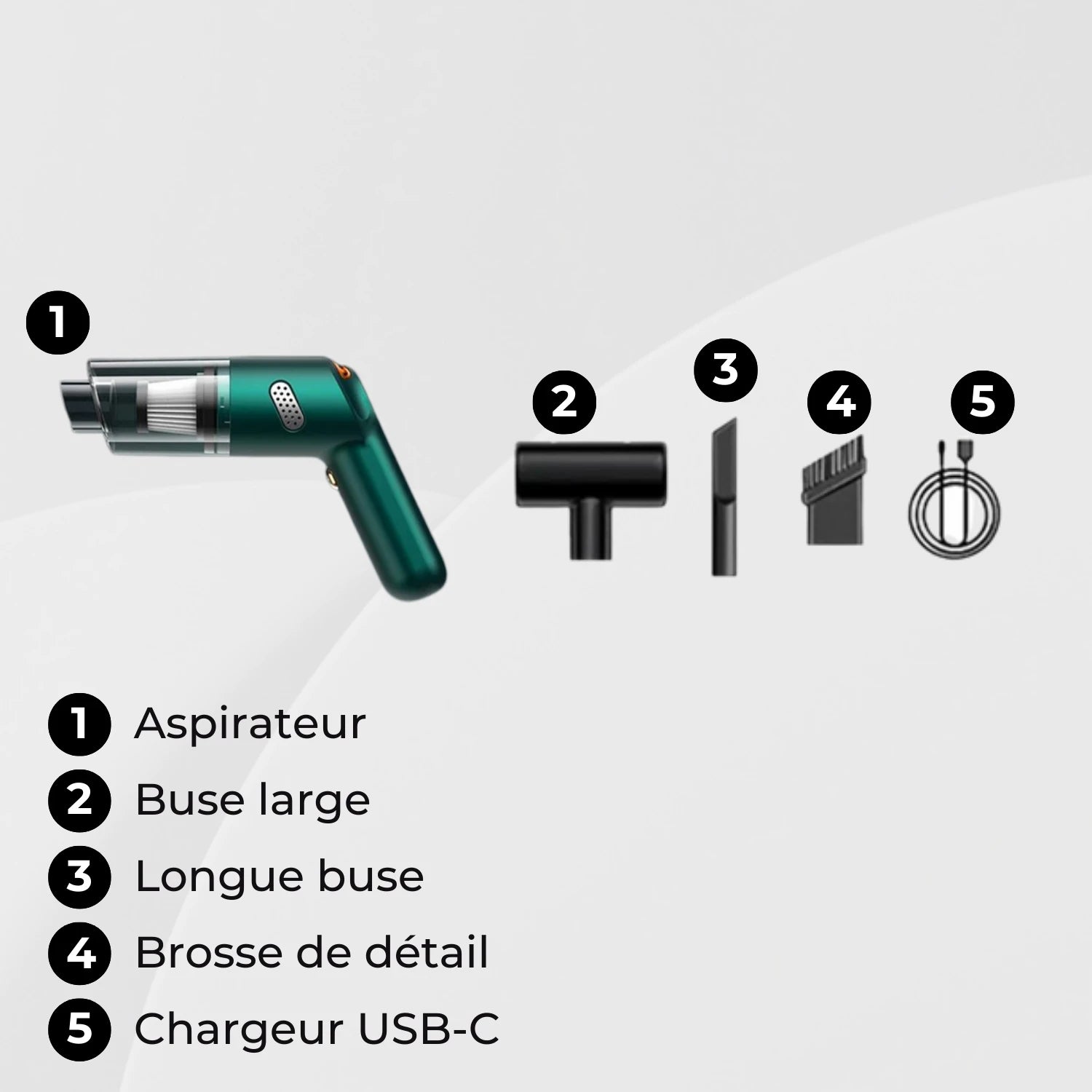 aspirateur voiture sans fil accessoires DustAway