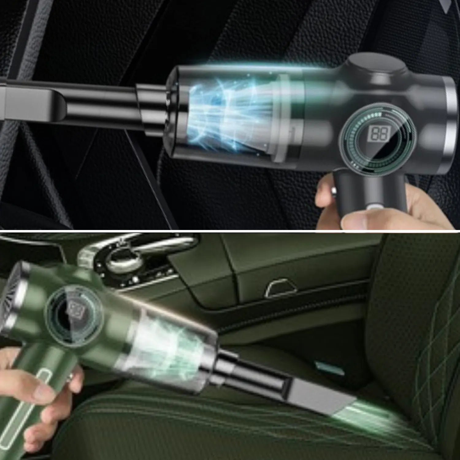 aspirateur voiture sans fil couleur noir ou vert Whirly