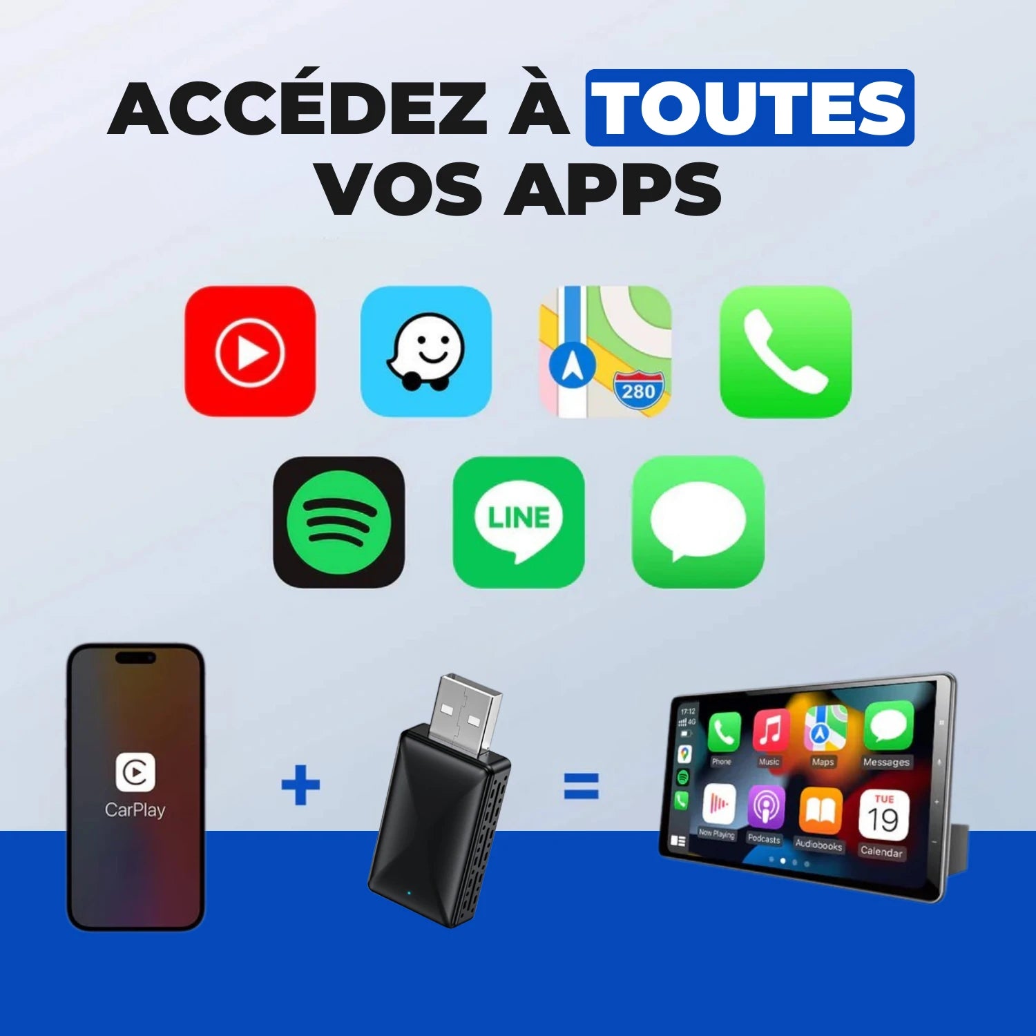 AirLink™ | Adaptateur Carplay & Android Auto - Sans Fil (Modèle 2025)