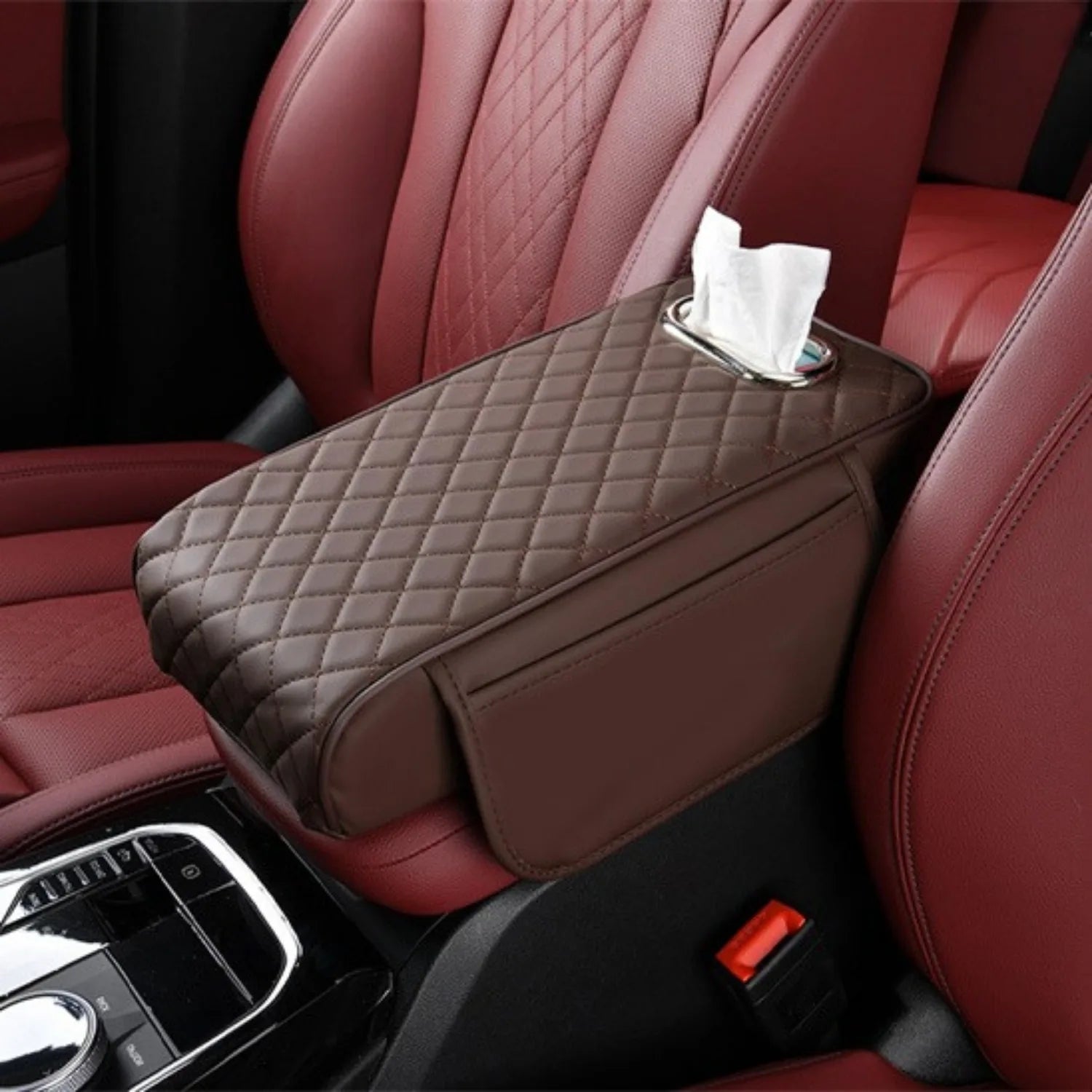 coussin accoudoir central voiture marron ArmVault