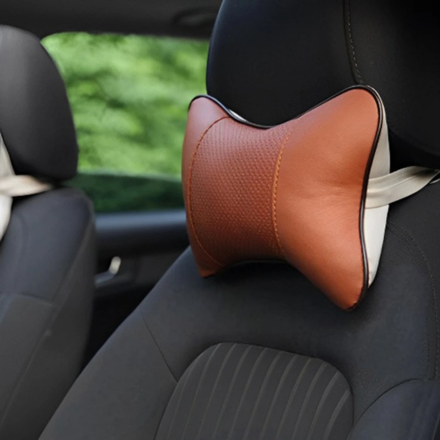 coussin appui tete voiture marron CerSoft