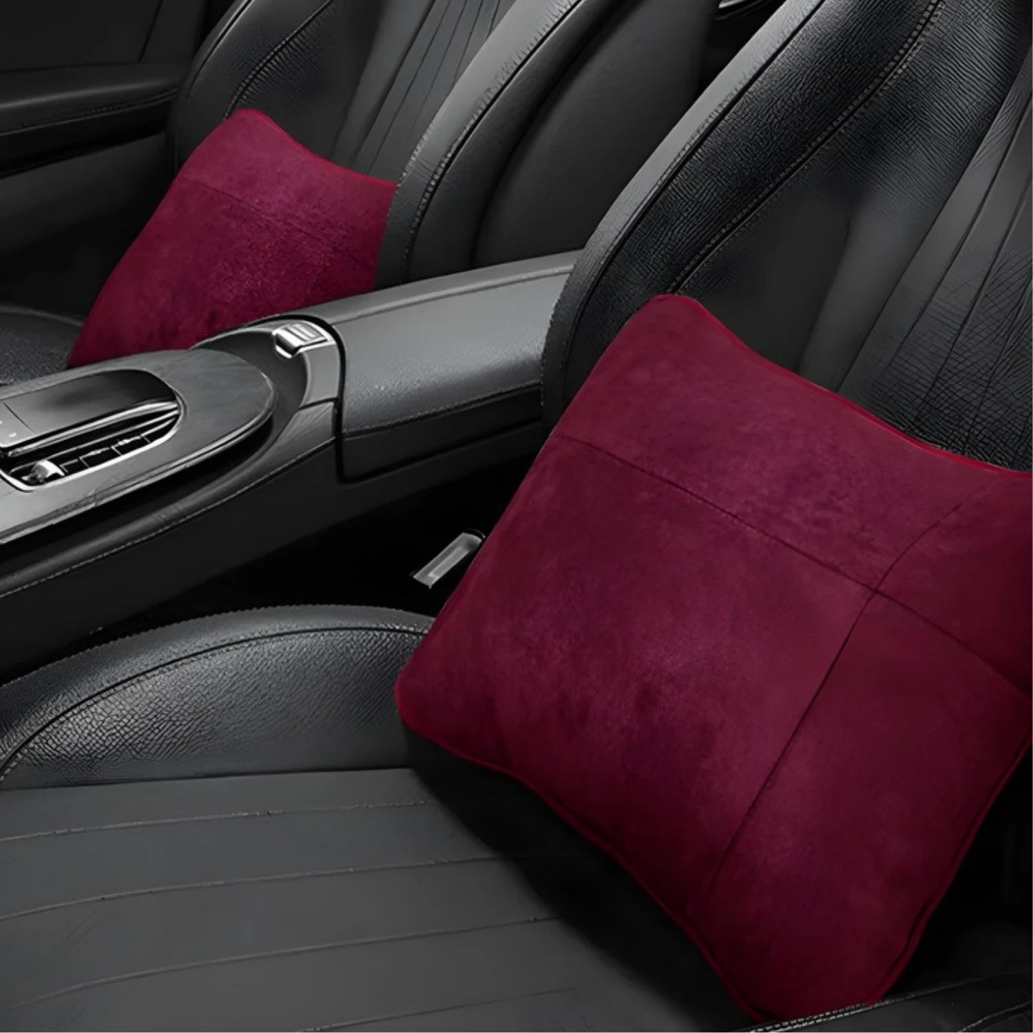 coussin dos voiture bordeaux PlushCush