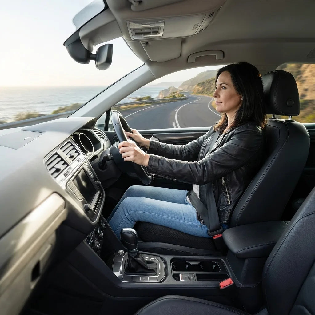 coussin rehausseur noir pour voiture ergonomique inclinable