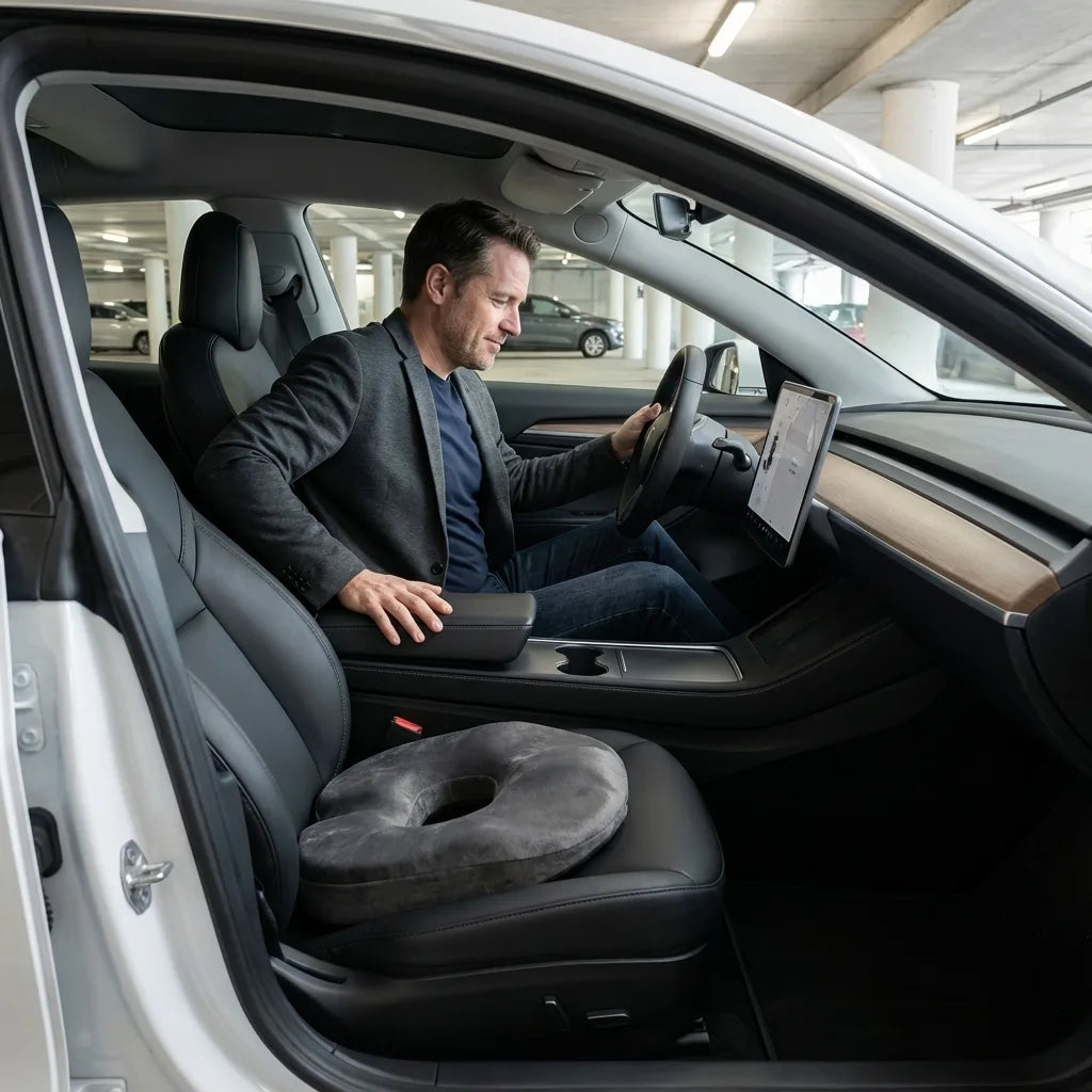 coussin voiture hemorroides memoire de forme ergonomique optimal