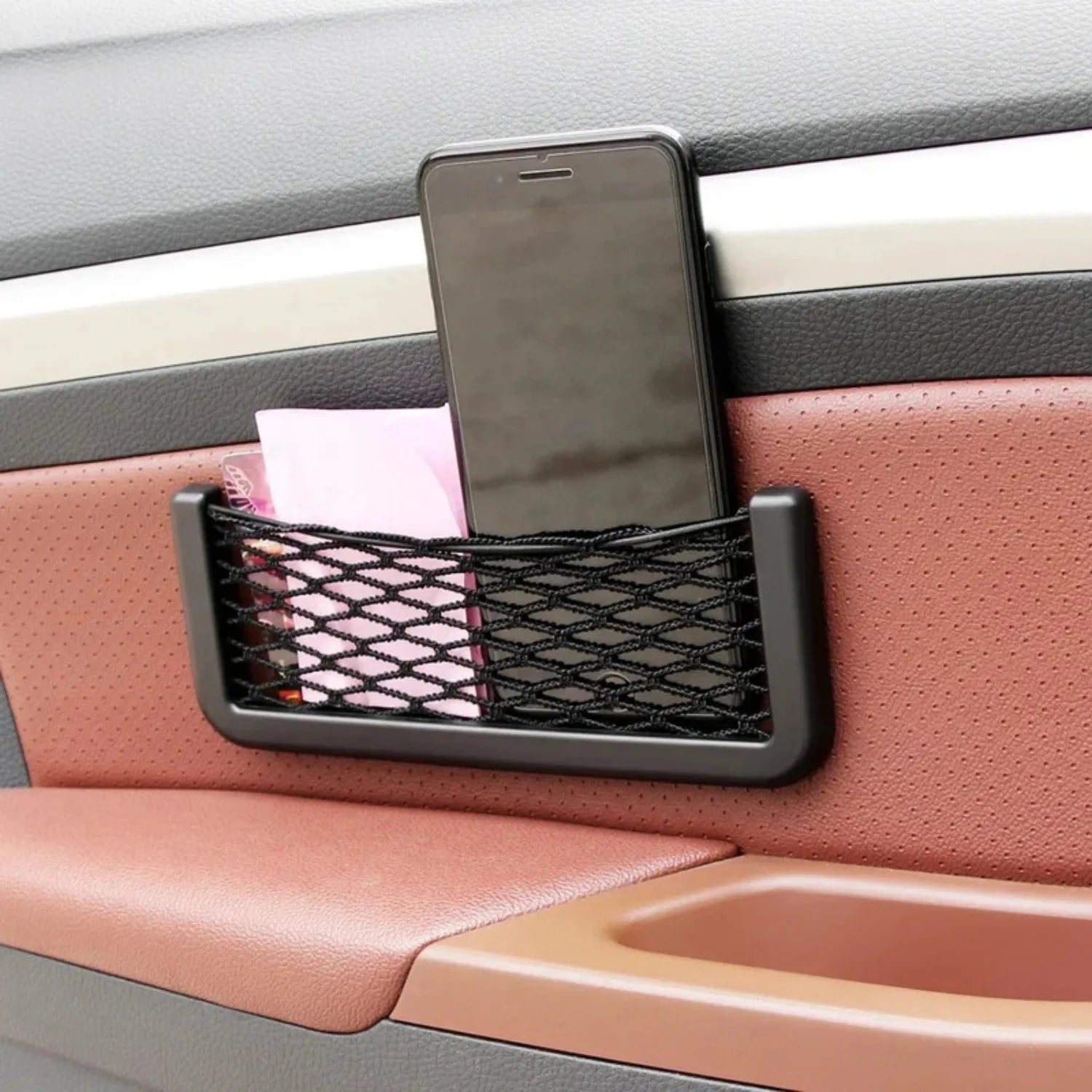 filet rangement telephone voiture noir MeshPocket