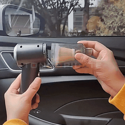 mini aspirateur voiture sans fil CleanDrive gif