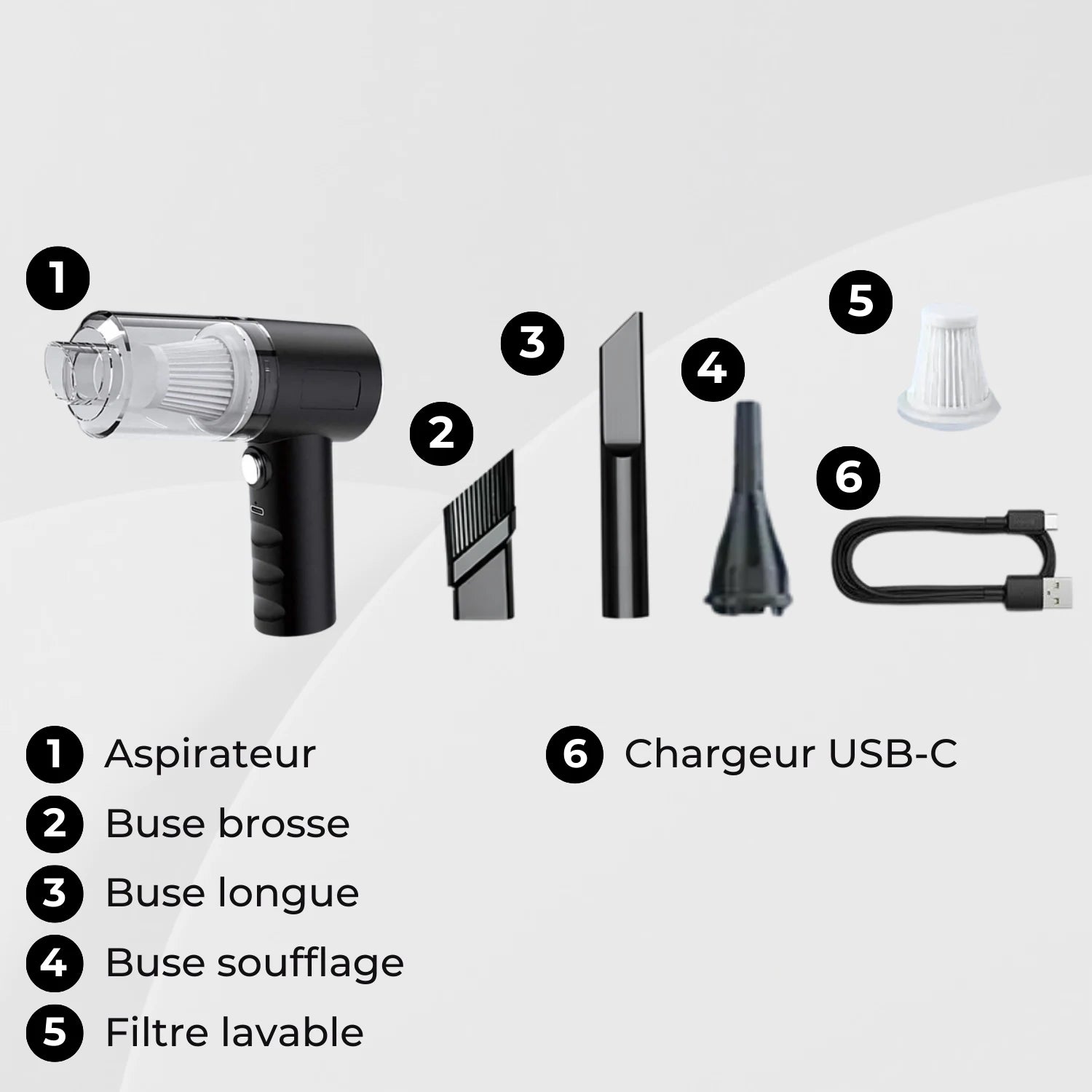 mini aspirateur voiture sans fil multi usages Hurricane