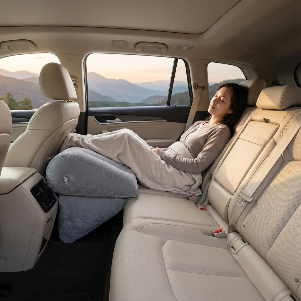 oreiller triangle voiture gonflable compact