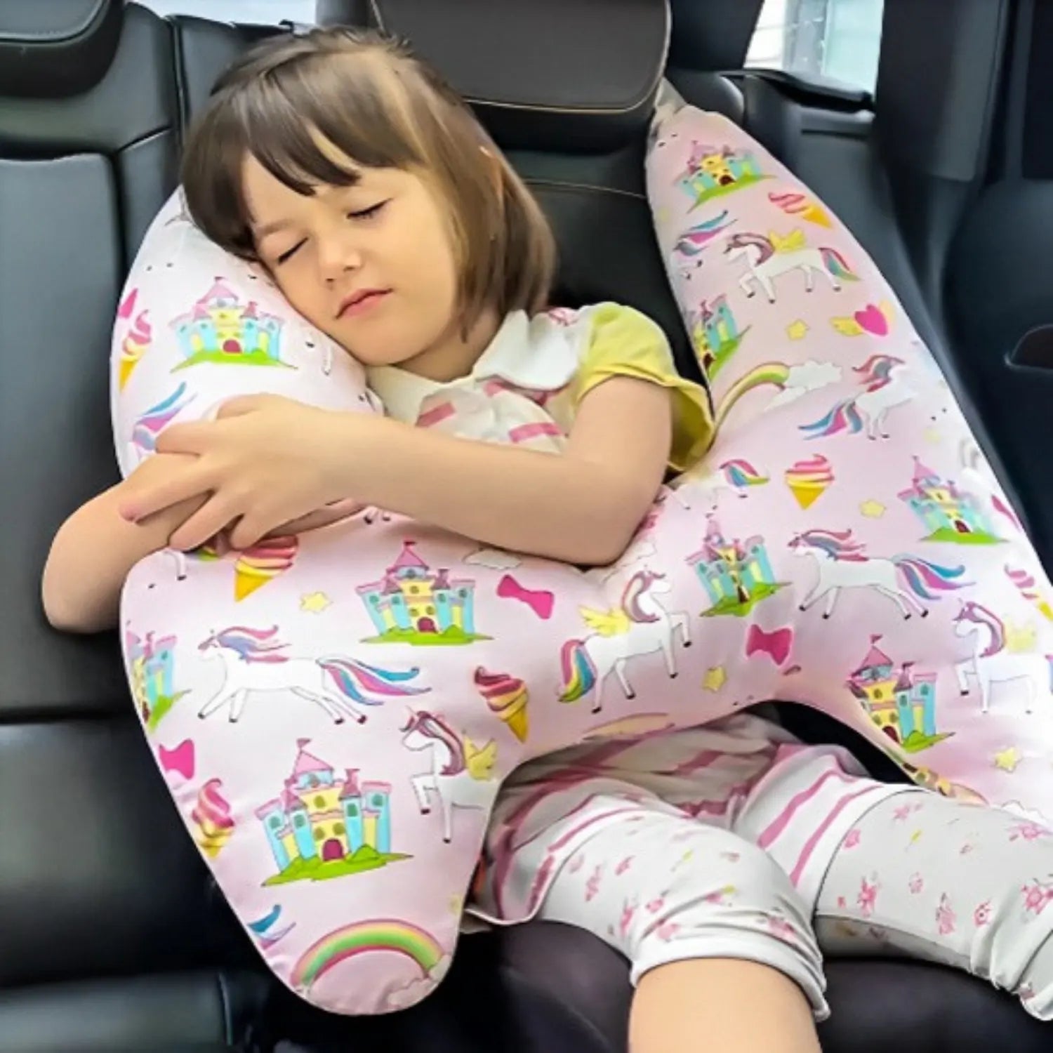 oreiller voiture enfant rose CozyPill