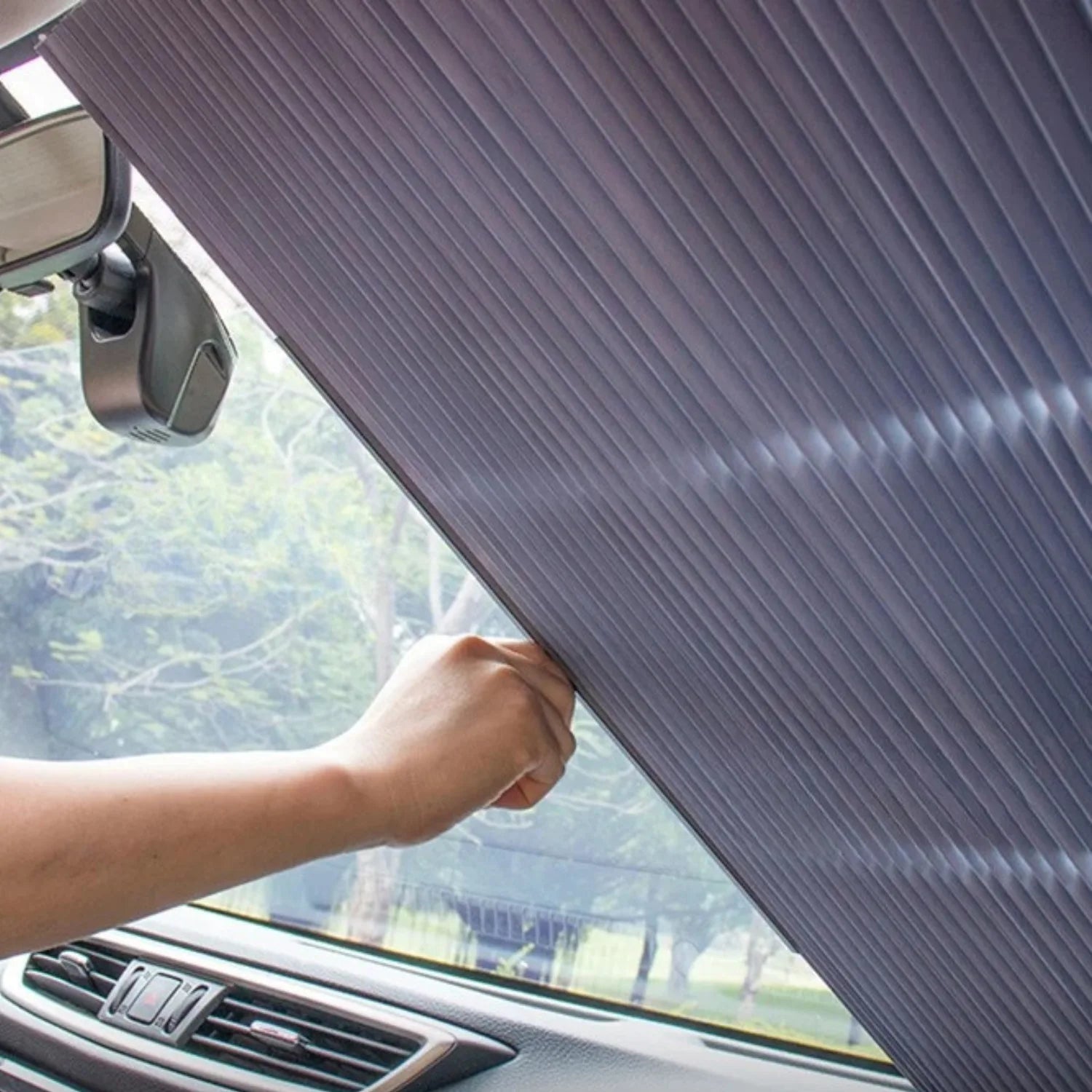 pare soleil voiture accordeon flexible SunSnap