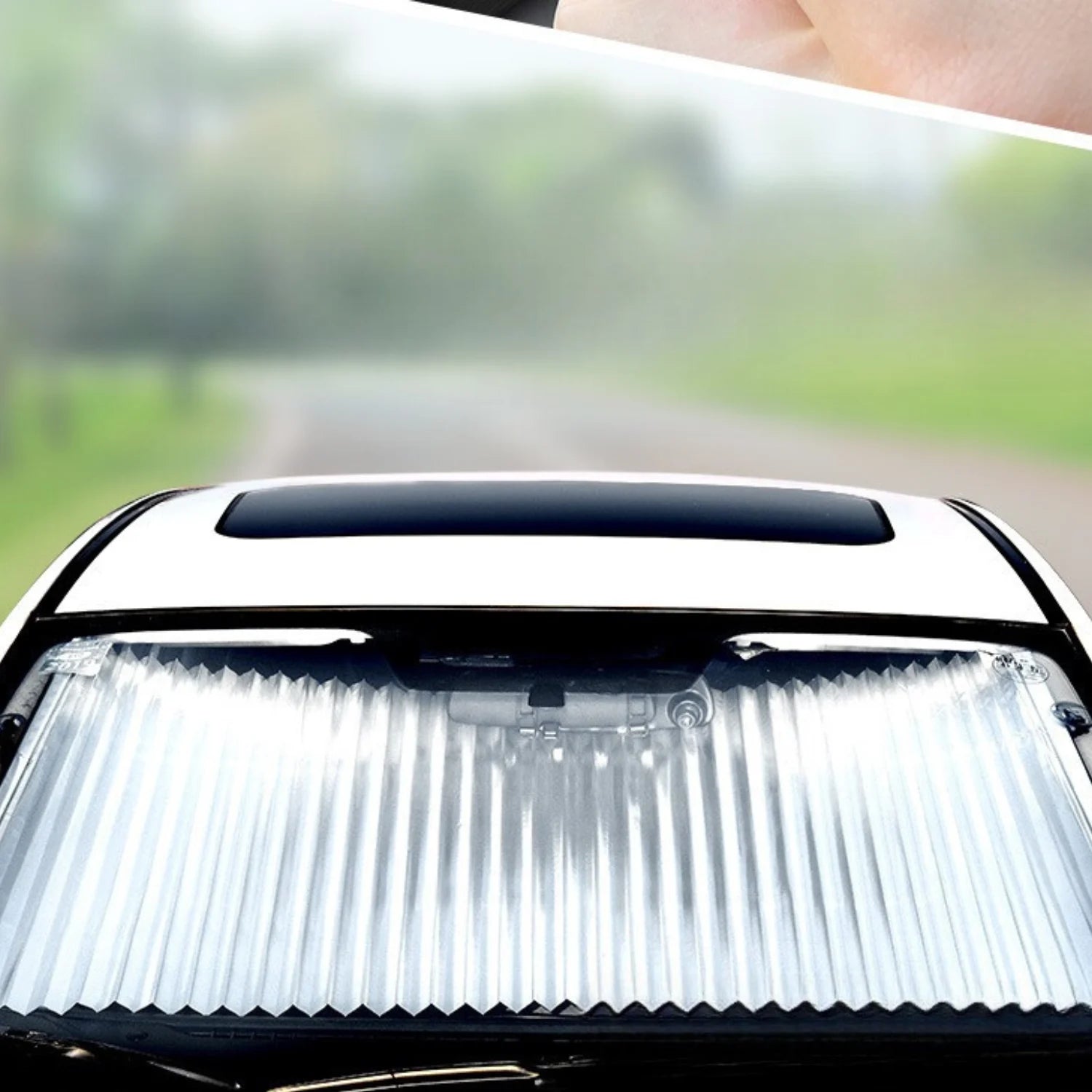 pare soleil voiture accordeon opaque SunSnap