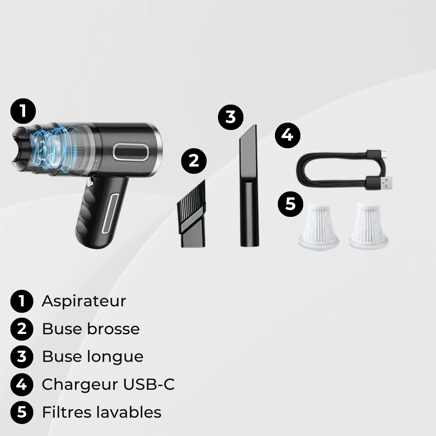 petit aspirateur voiture filtres lavables Cyclone
