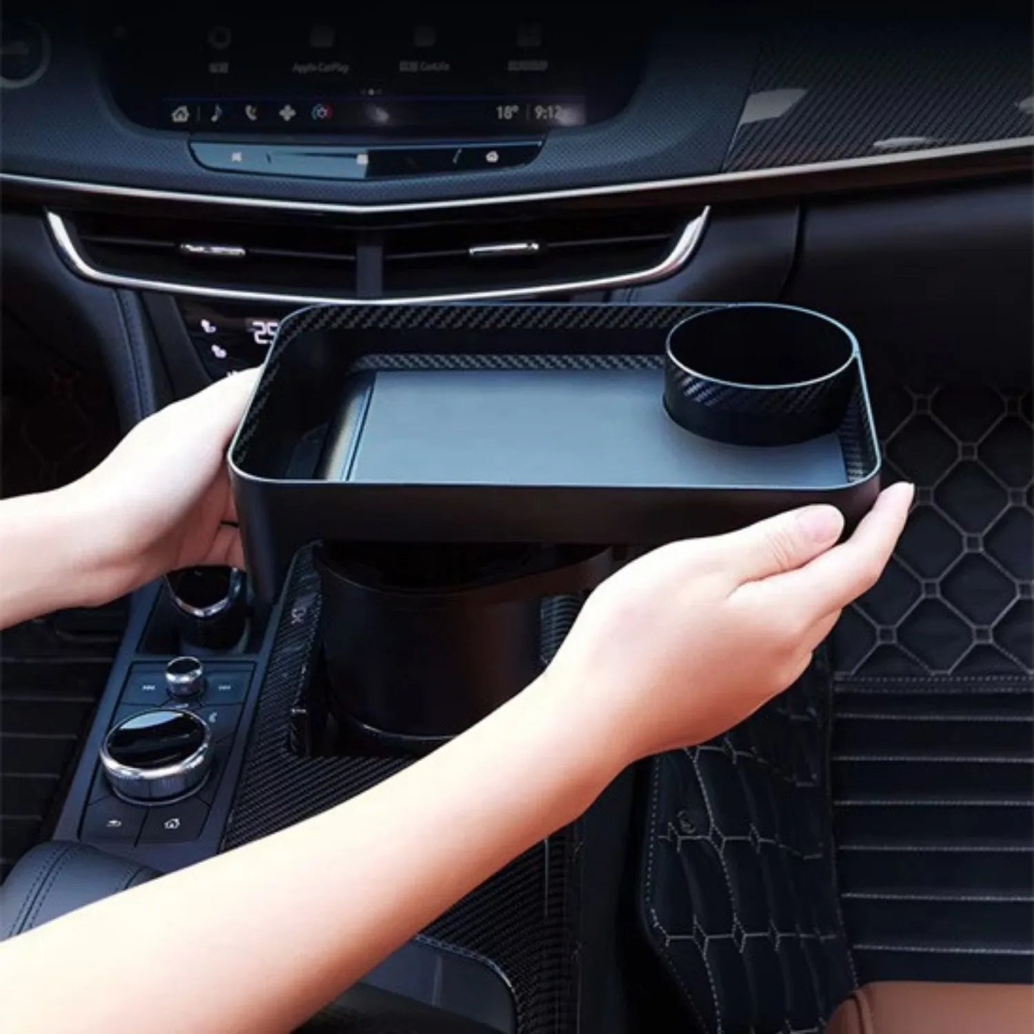 plateau porte gobelet voiture noir 360Cup