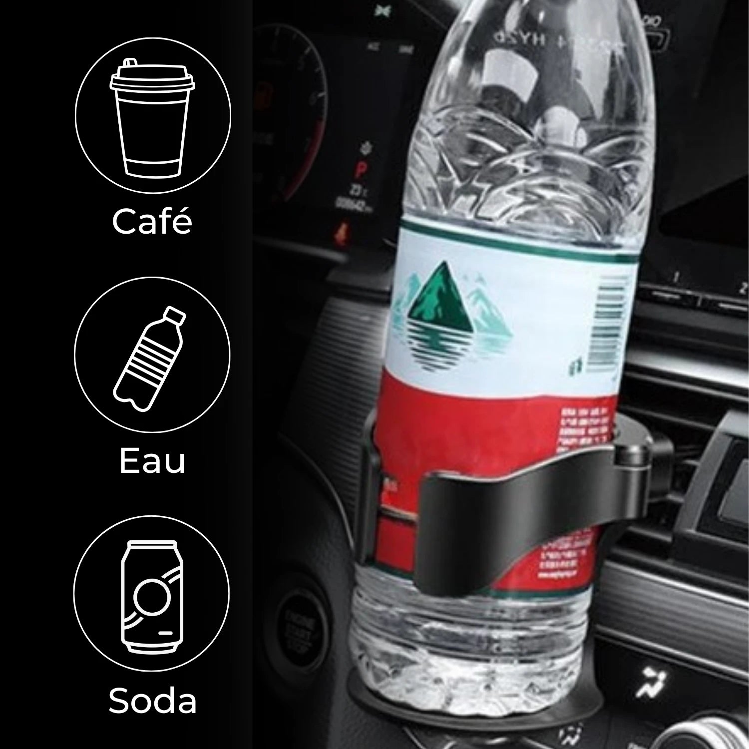 porte gobelet voiture polyvalent DrinkDock