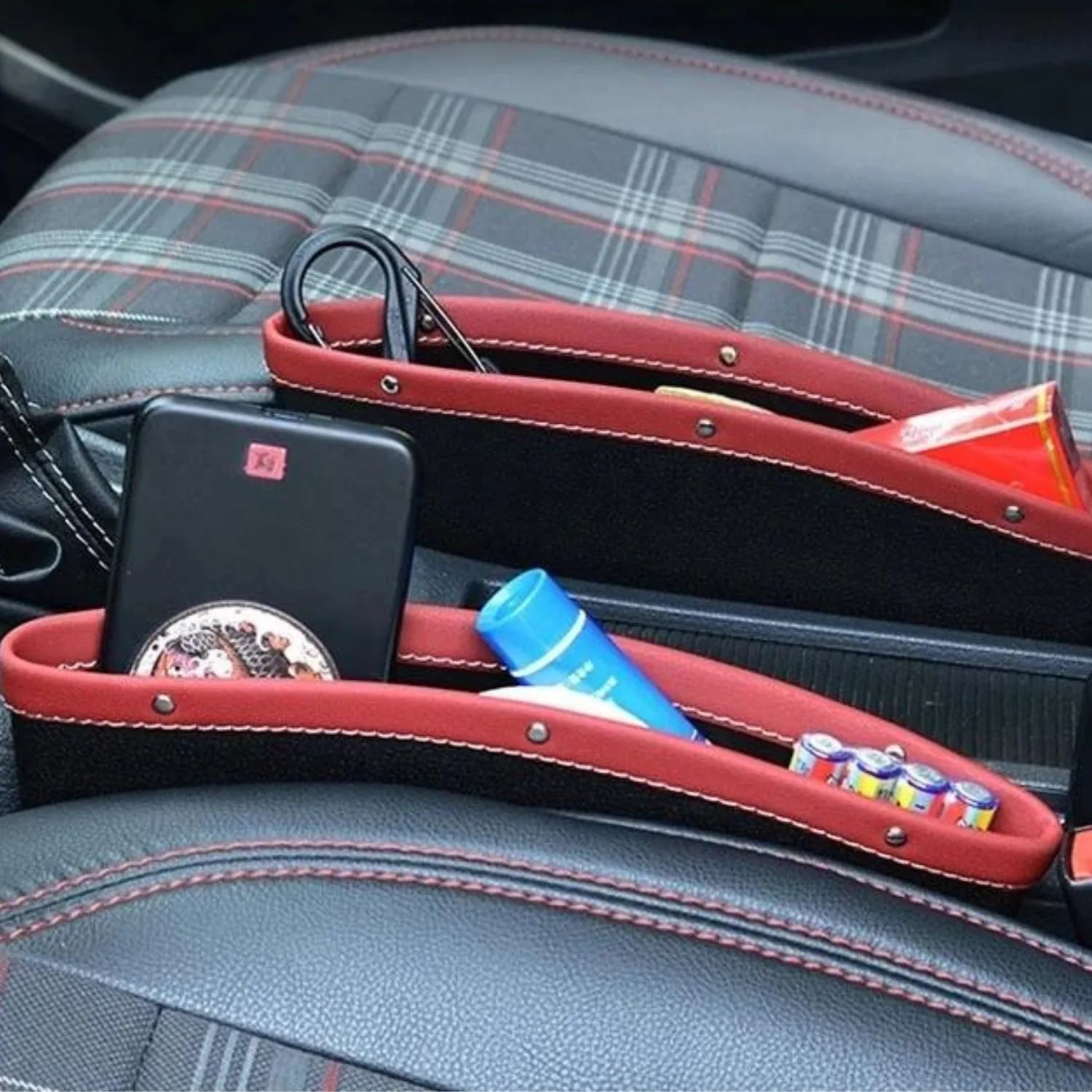 rangement entre siege voiture rouge double SeatPack