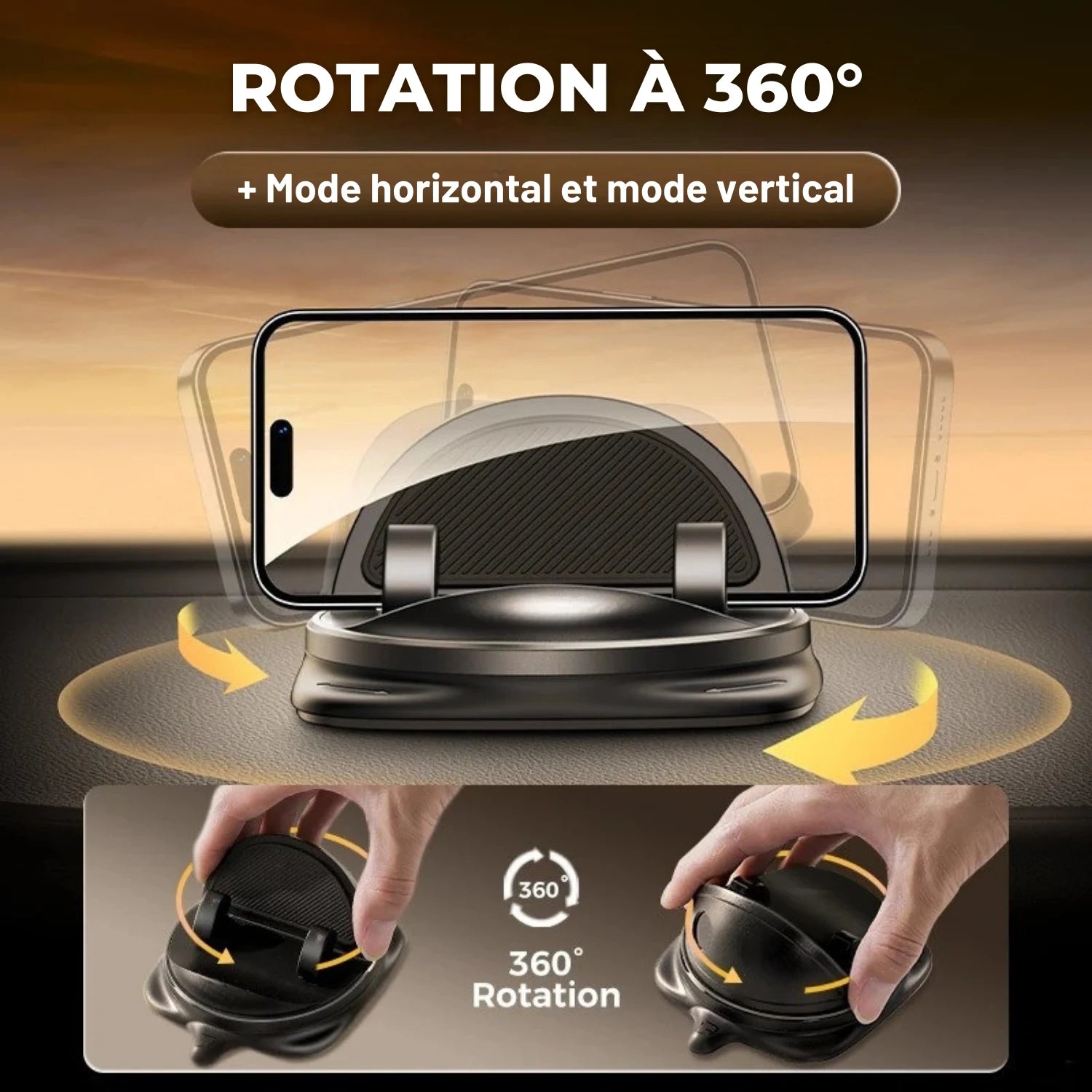 support telephone voiture rotation 360 360Grip