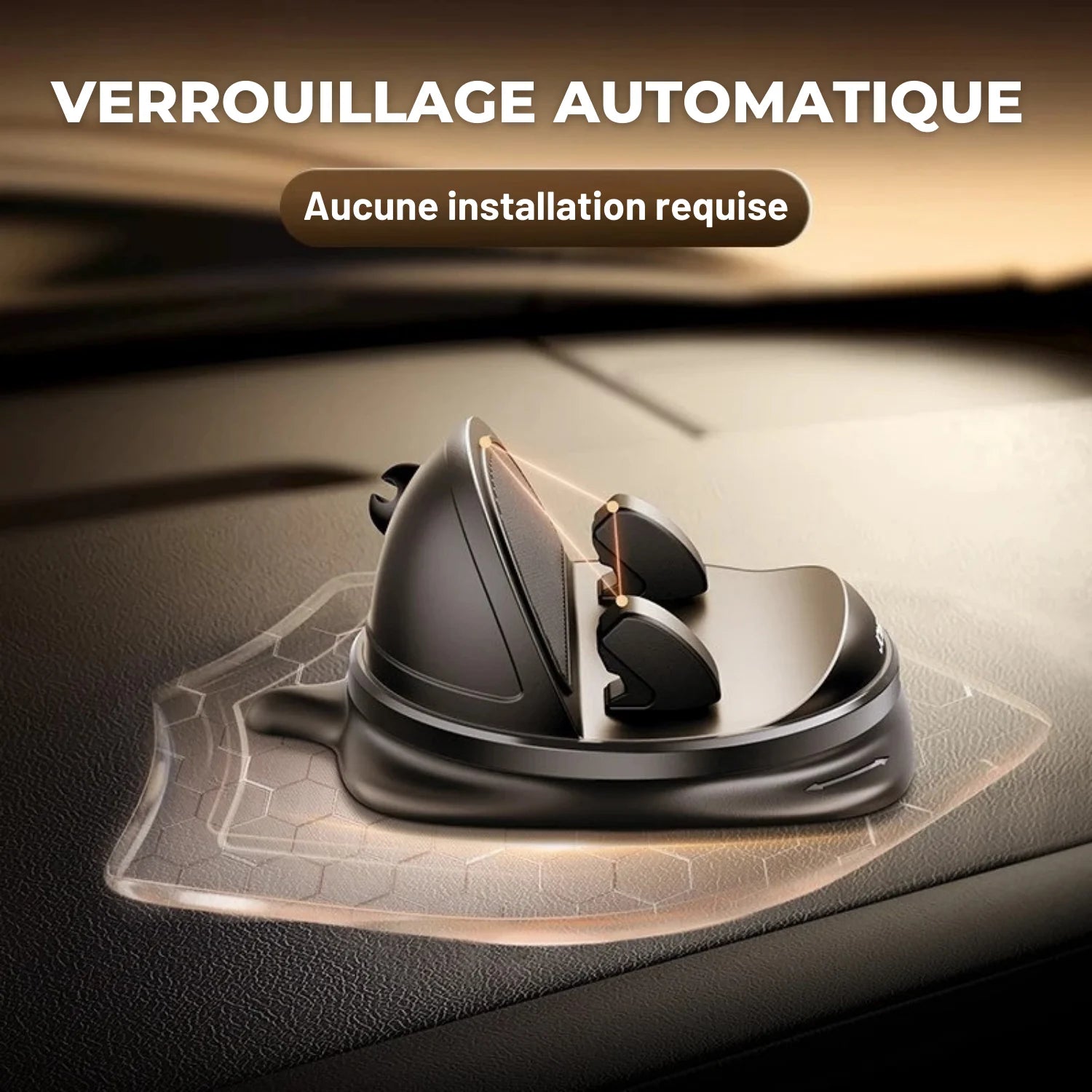 support telephone voiture verrouillage automatique 360Grip