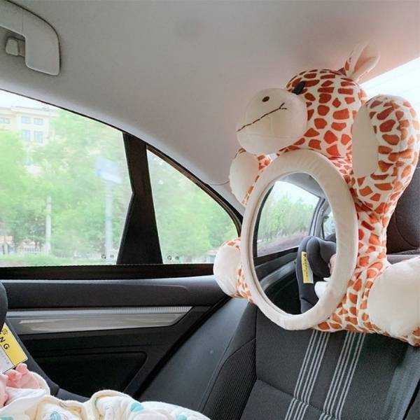 Miroir voiture bébé peluche Girafou