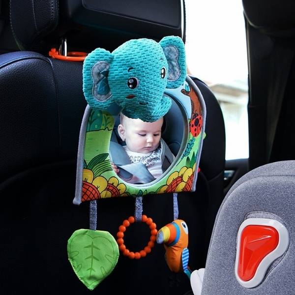 Miroir voiture pour bebe éléphant bleu Éléphou