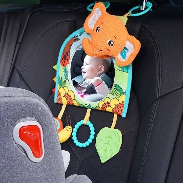 Miroir voiture pour bebe éléphant orange Éléphou