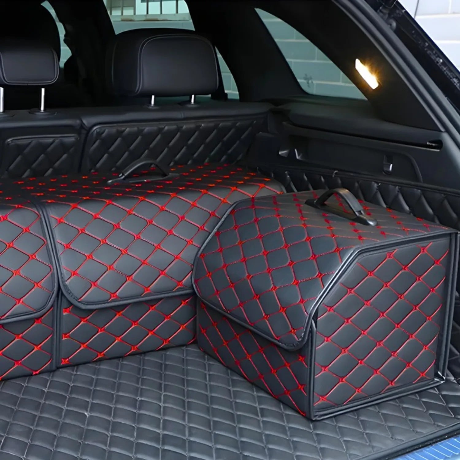 boite rangement voiture cuir RedVault