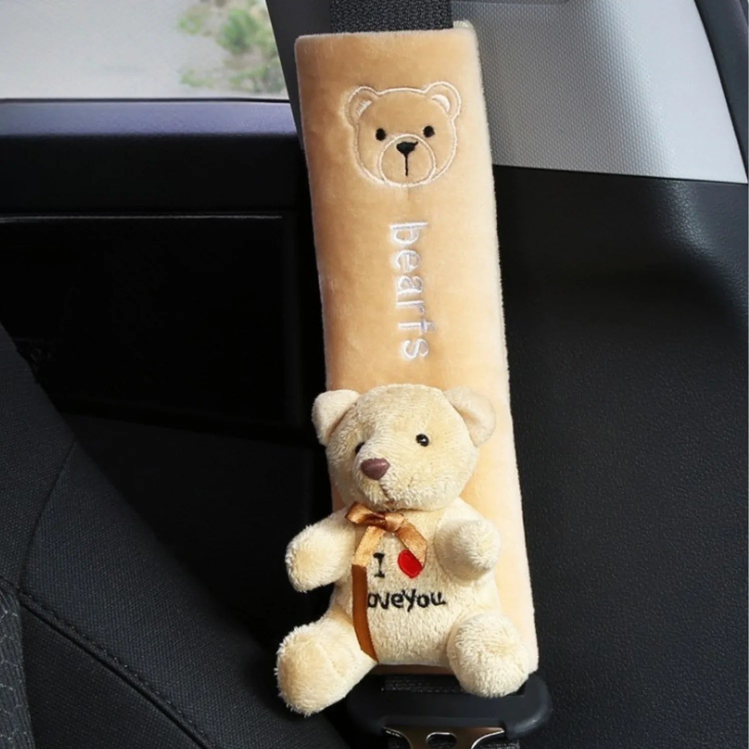 Lot De 2 Coussinets Ceinture De Sécurité - Harnais Confort En Peluche - Pour Adulte Et Enfant - Gris