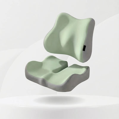 Coussin de conduite hernie discale voiture - Forme U Vert et Gris