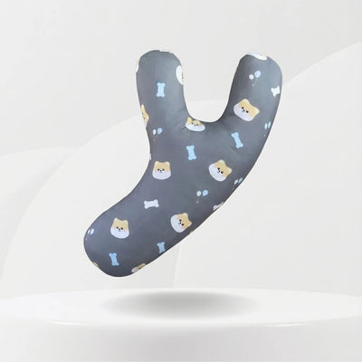 Coussin de voyage enfant voiture - Motif Chien Gris