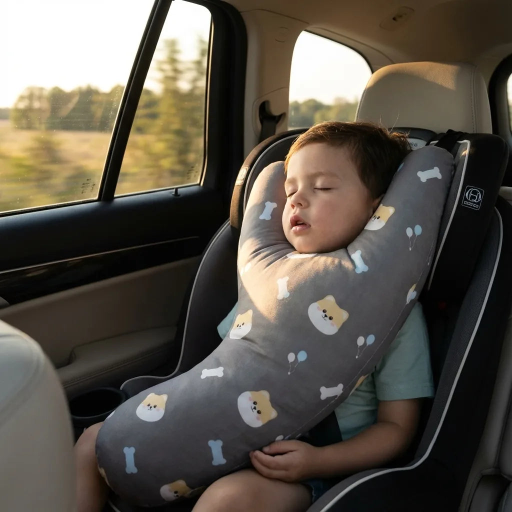 coussin de voyage enfant voiture ludique stylé
