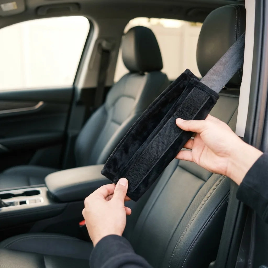 coussin epaule clavicule ceinture voiture velours ultra doux