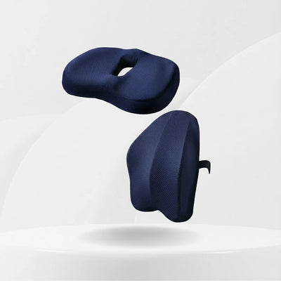 Coussin ergonomique dossier senior voiture - Tissu Maille Bleu Nuit