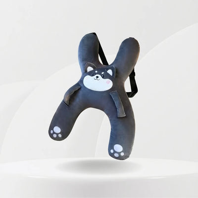 Coussin pour dormir en voiture enfant - Forme H Motif Chien Gris