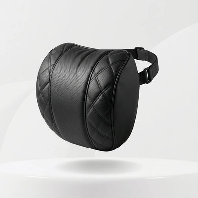 Coussinet cervical de siège pour voiture - Cuir Matelassé Noir
